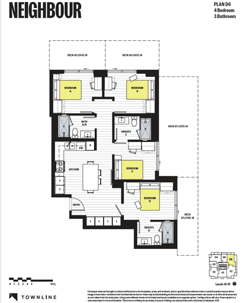 Floor plan for 4 beds, 3 baths, 260 sqft